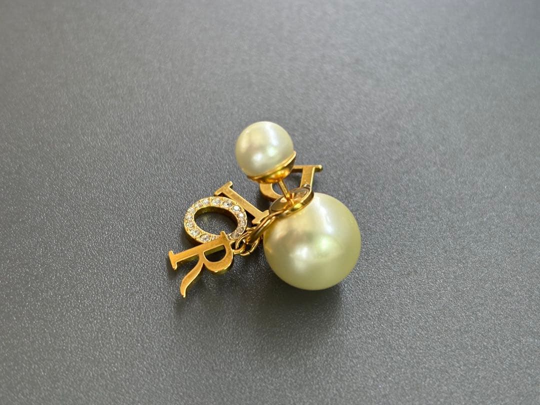 Christian Dior ピアス トライバル パールストーン片耳No.543