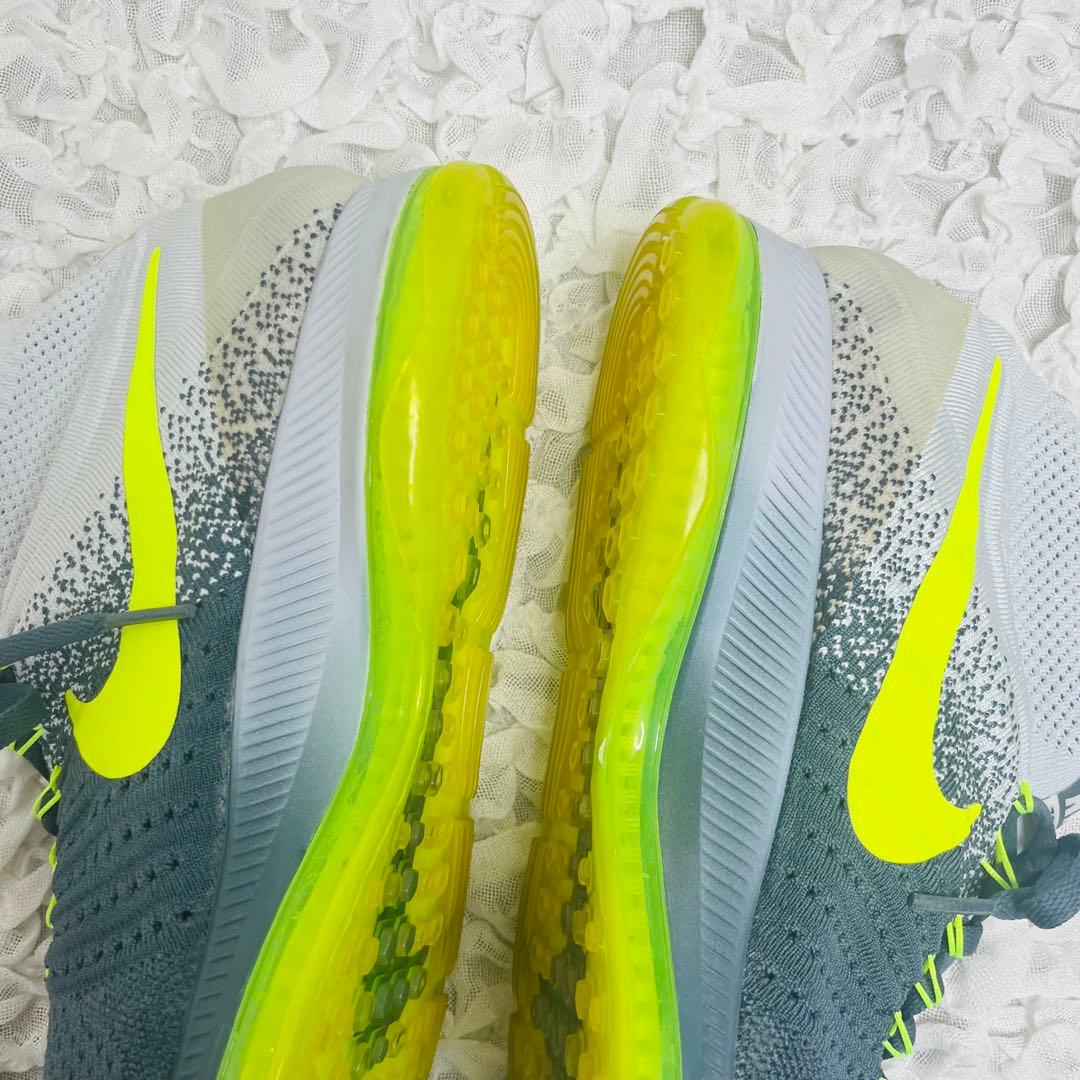 ナイキNIKEフライニットレーサー27.5完売品ランニングシューズマラソン蛍光