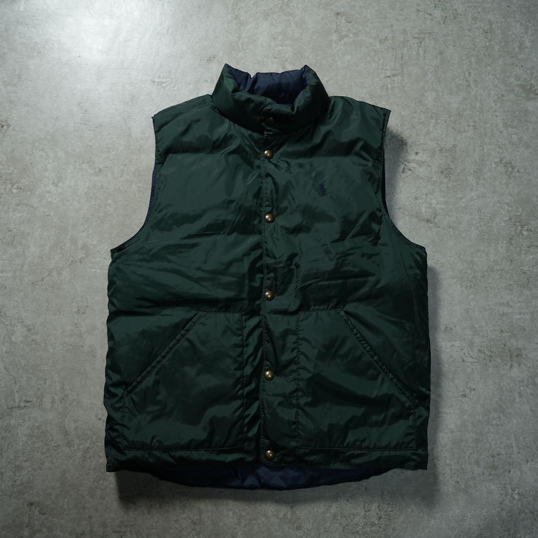 POLO RALPH LAUREN ダウンベスト リバーシブル ネイビーグリーン
