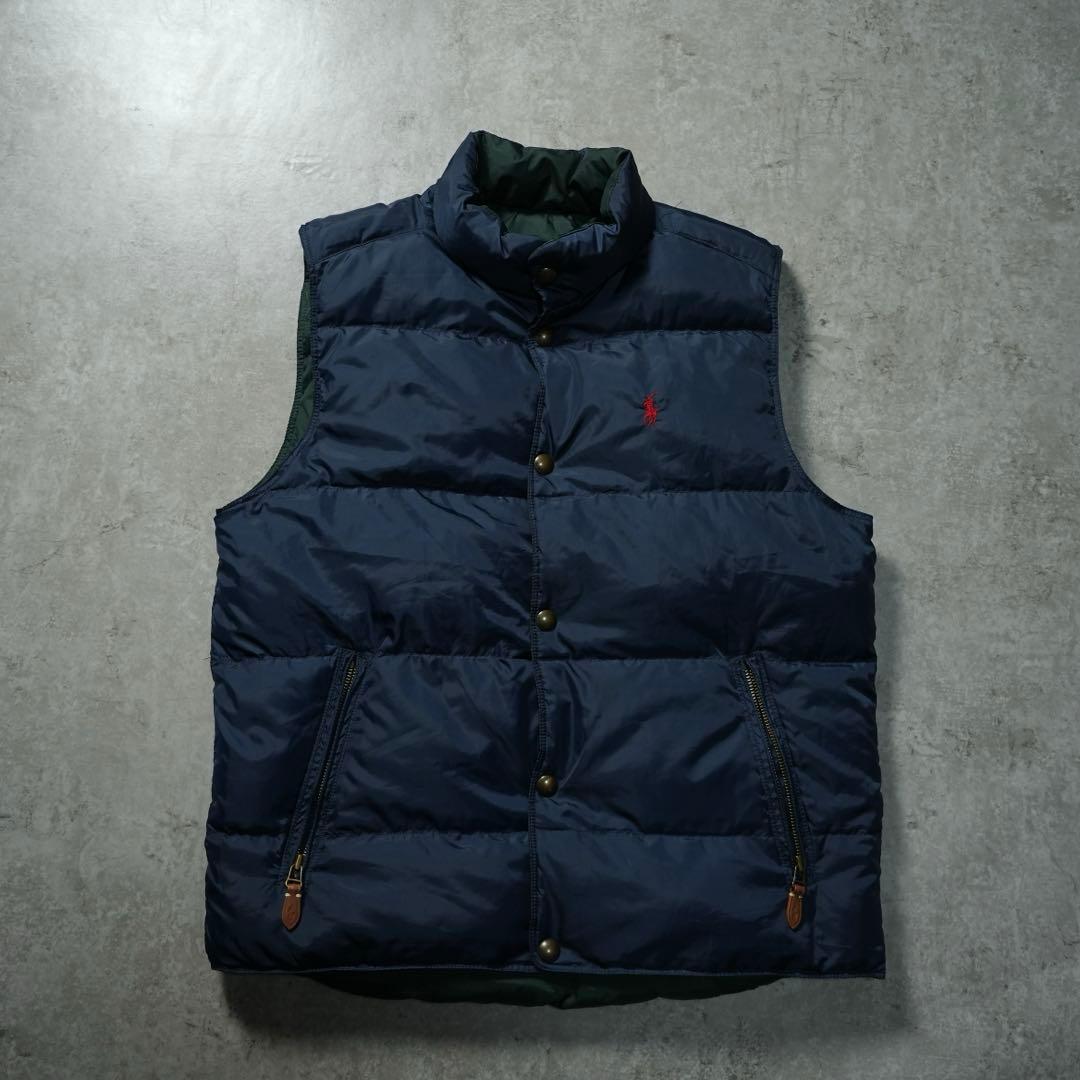 POLO RALPH LAUREN ダウンベスト リバーシブル ネイビーグリーン