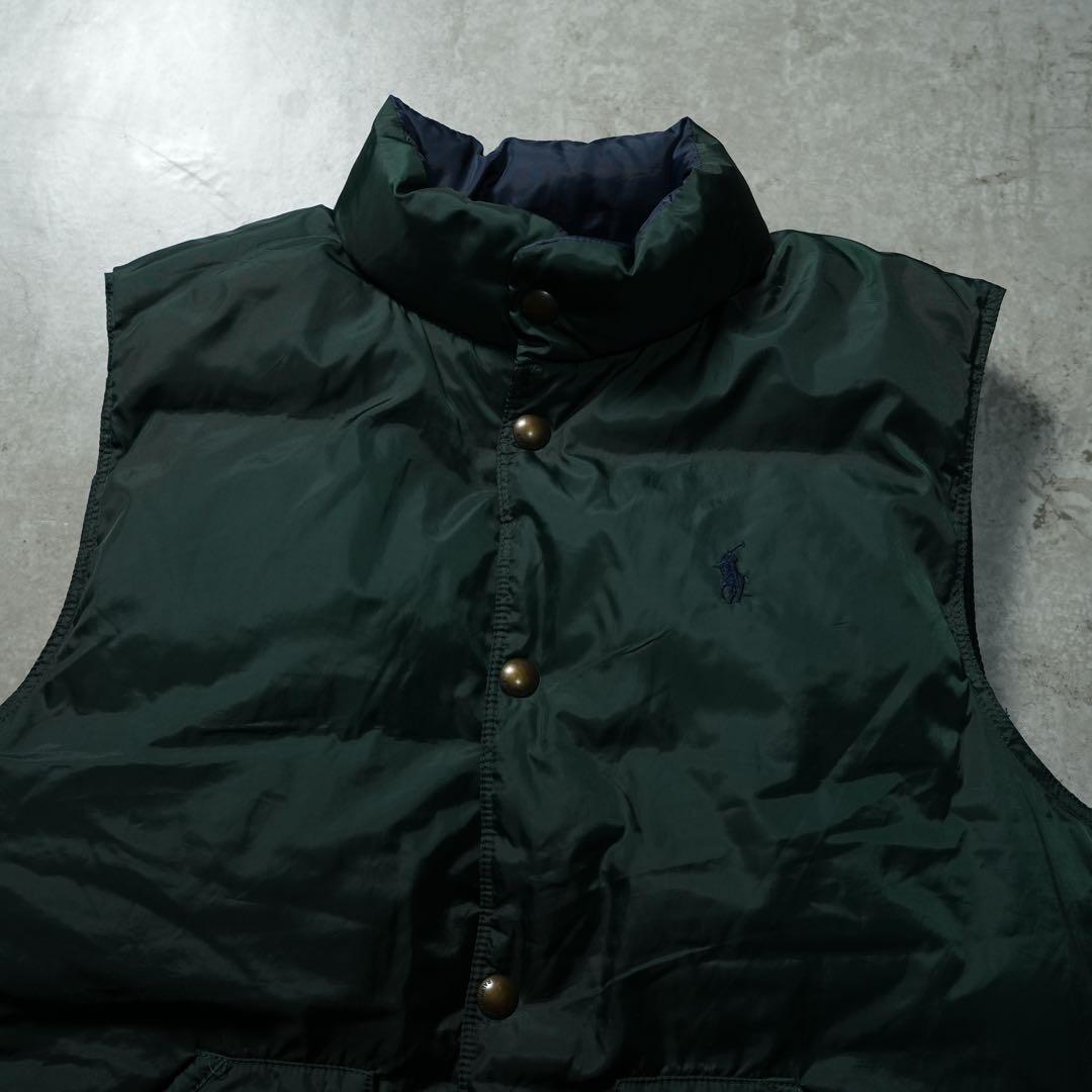 POLO RALPH LAUREN ダウンベスト リバーシブル ネイビーグリーン