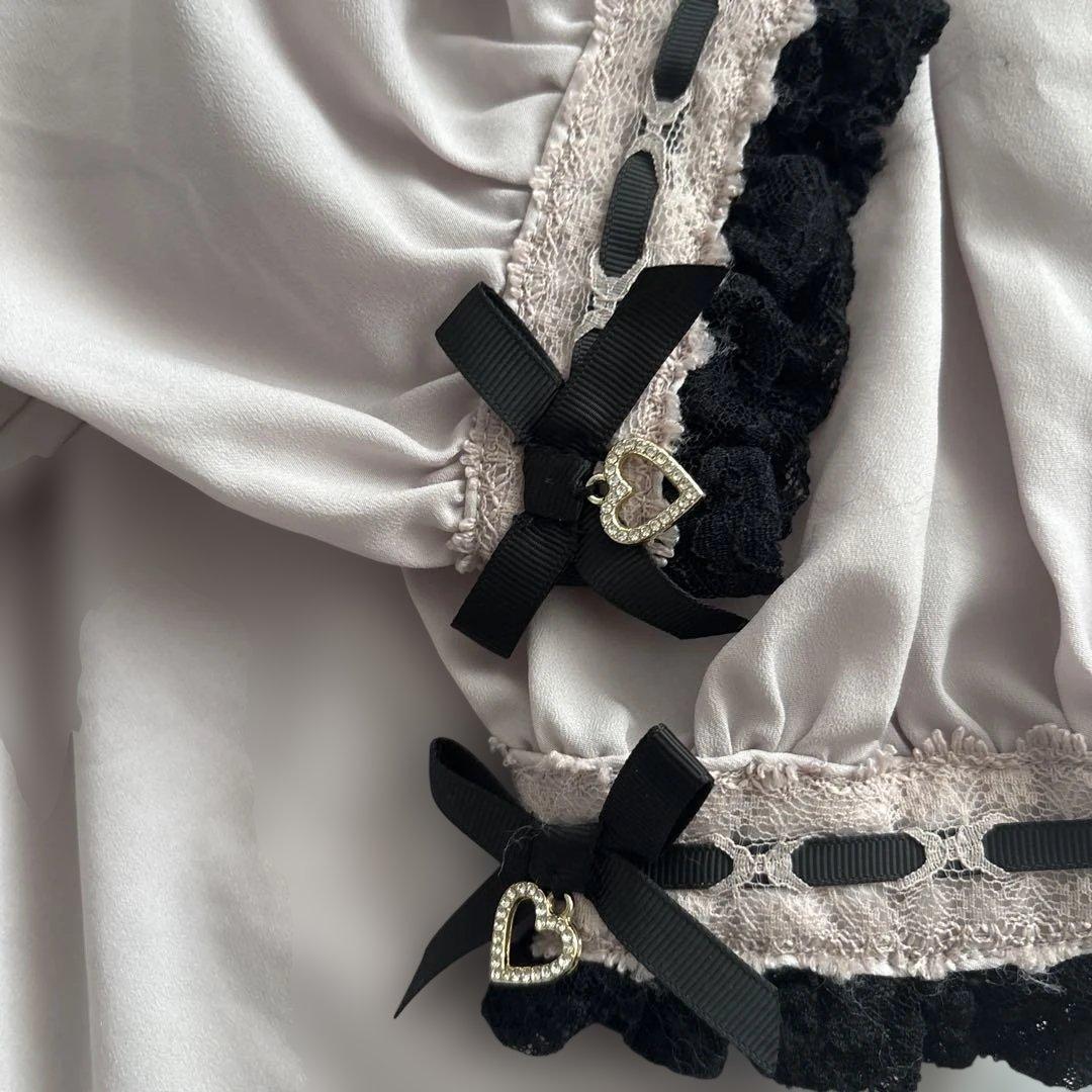 LIZLISA 3つリボンフロントチョーカーブラウス