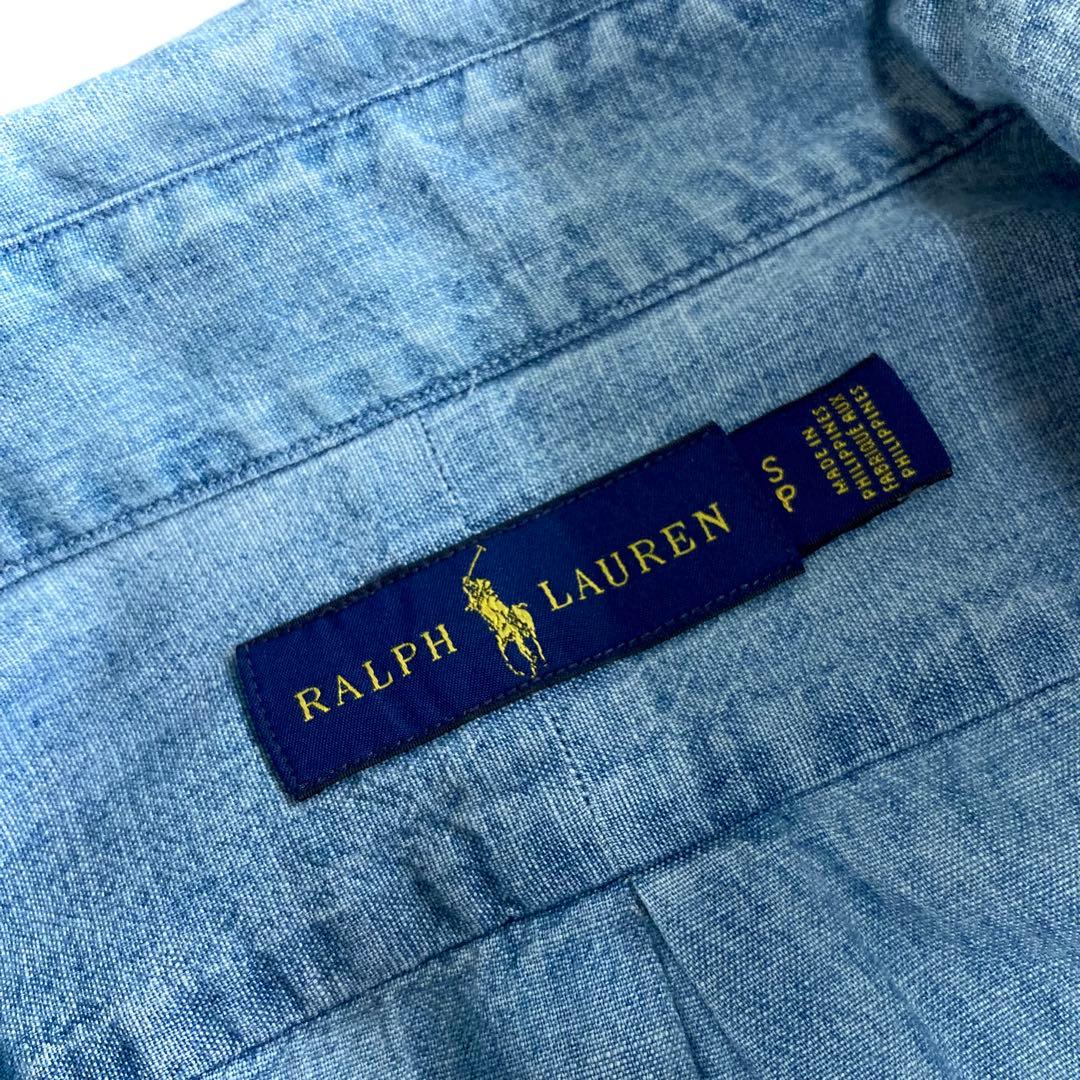美品 ラルフローレン デニムシャツ ダンガリー ボタンダウン Sサイズ