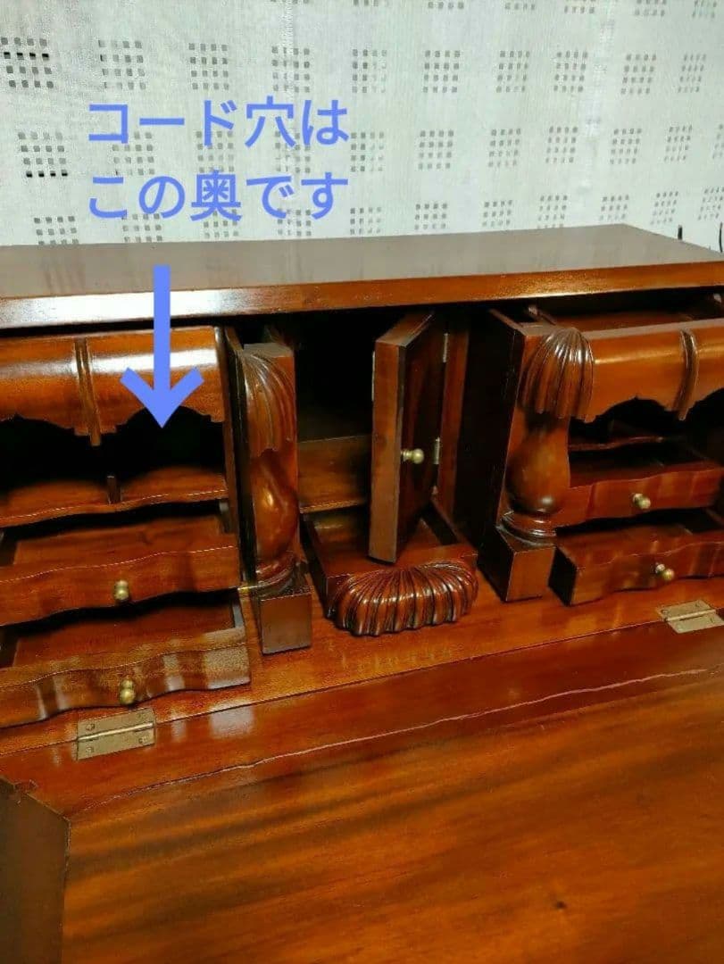 ②【ann】猫脚ライティングビューロー アンティーク家具