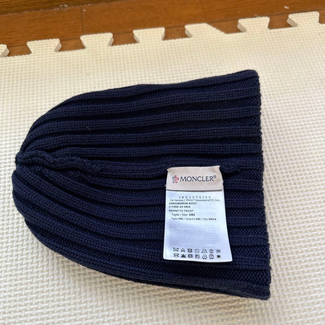 MONCLER ネイビー ニット帽 フリーサイズ新品未使用