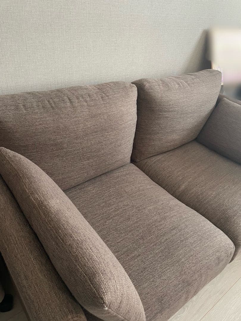 ニトリ　2人掛けソファ クッション付き　ブラウン