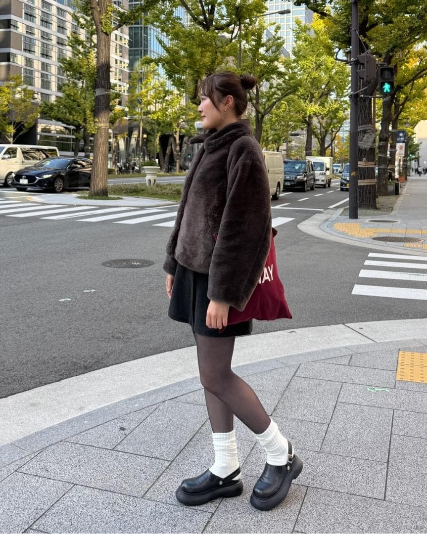 今季商品！　S　ブラウン　Discoat コート　ファージャケット レディース