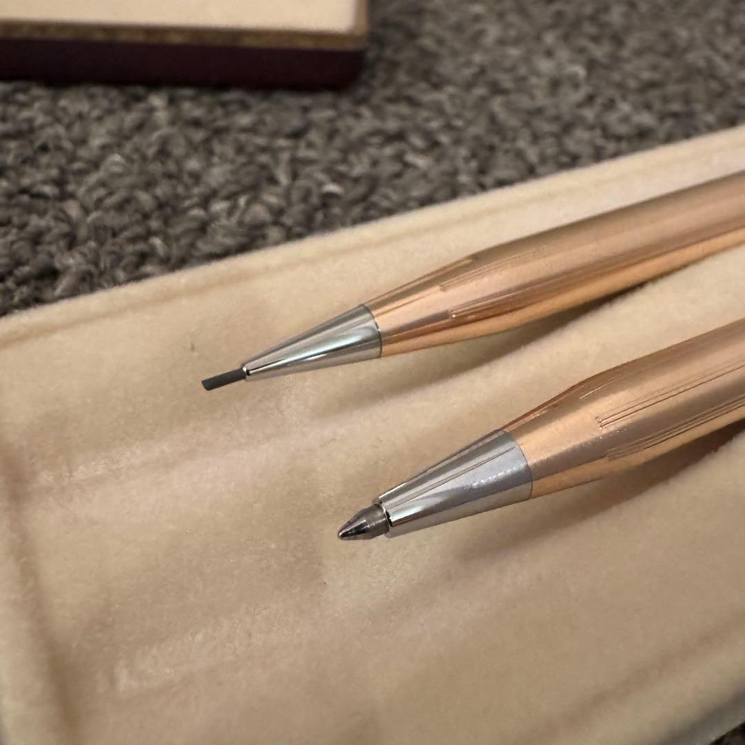 【美品】CROSS 14KT金貼り ボールペン シャーペン セット