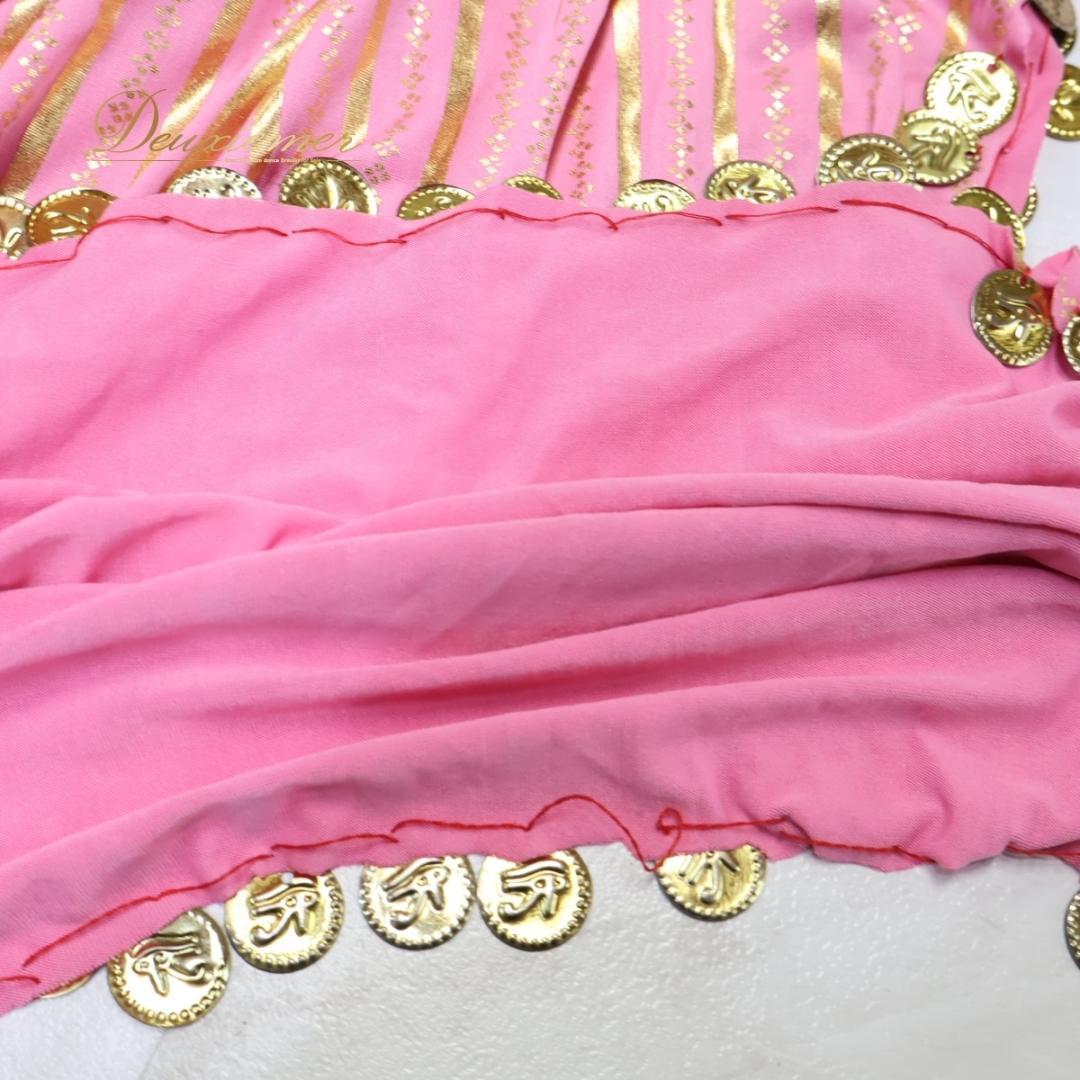 【ベリーダンス用衣装】薄ピンク サイーディドレス ワンピース ドレス ゴール