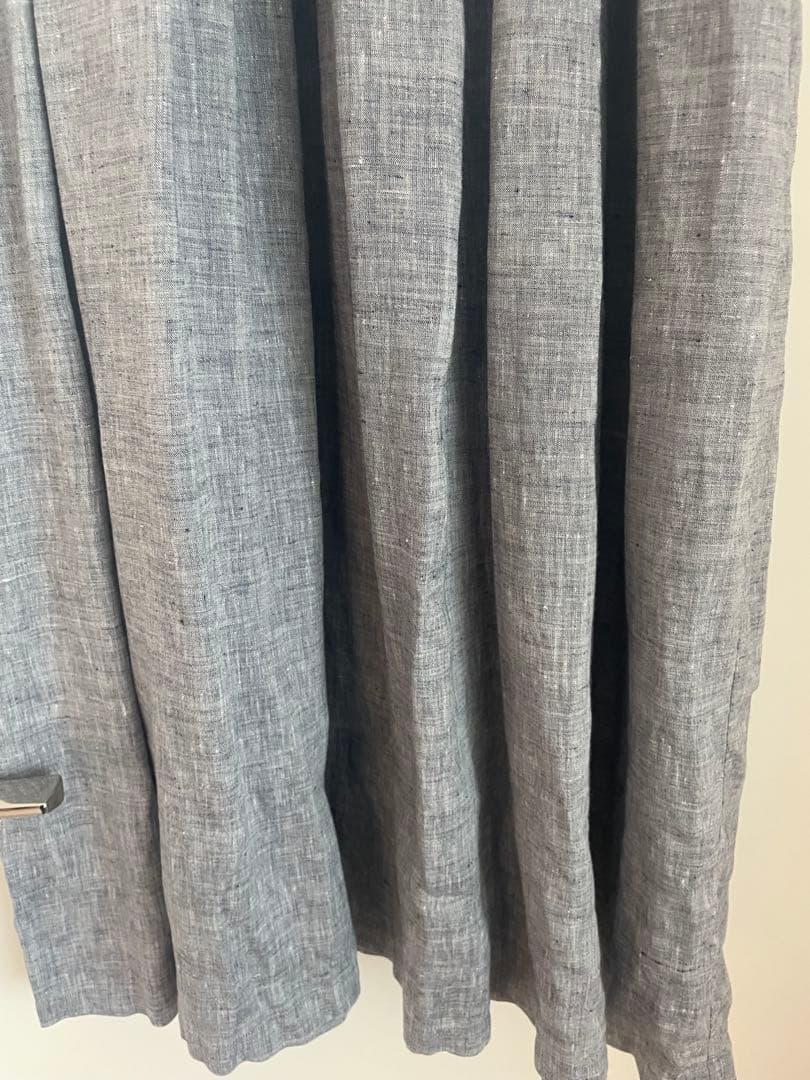 wafu リネン ノースリーブ ロングワンピース グレー