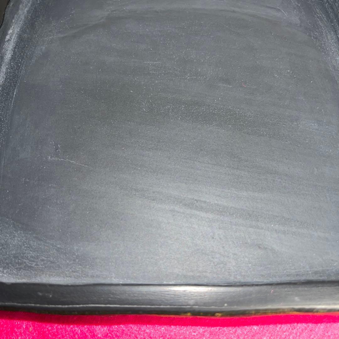 ⭕️大型雄勝硯　目出度い　鶯と梅花彫刻　名工　遠藤盛行　23cm超え