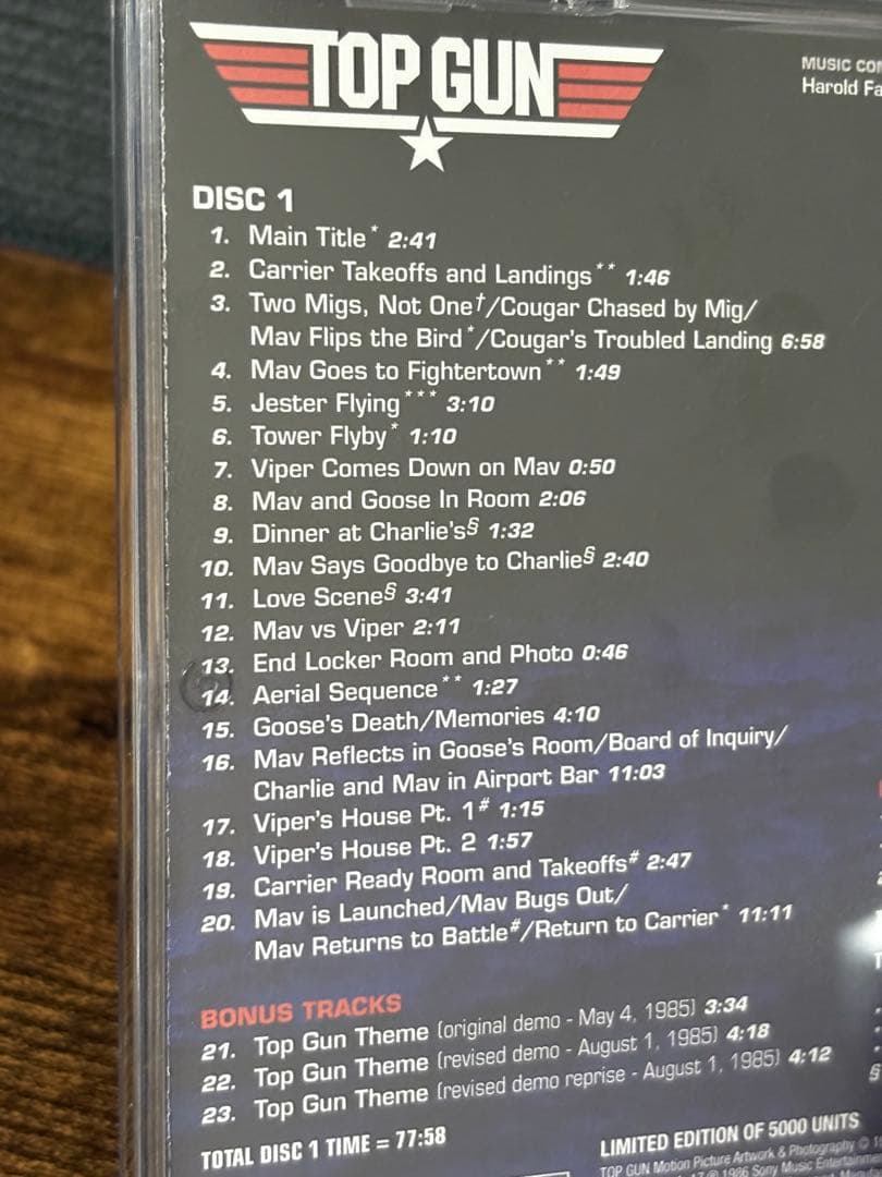 トップガン TOPGUN 限定盤サウンドトラック 完全版 2枚組CD