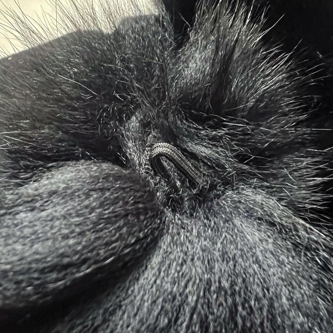 ノアジェ カシミヤ混 フォックスファーポンチョケープ ブラック