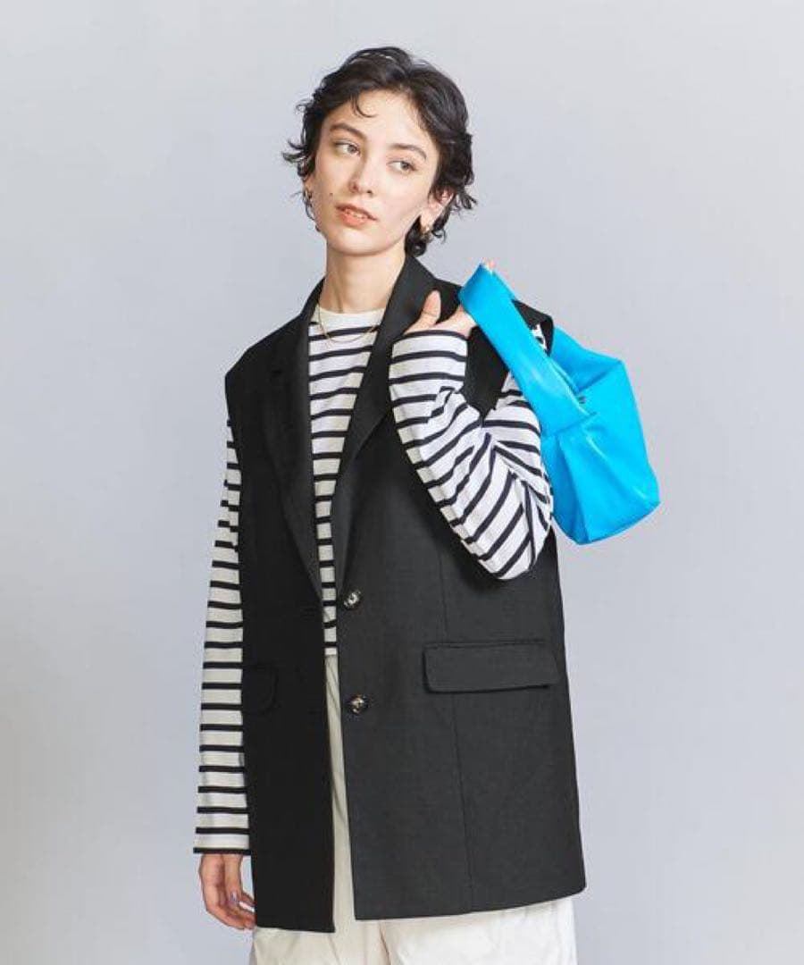 新品 未使用 BEAUTY&YOUTH シャークスキン テーラードカラーベスト