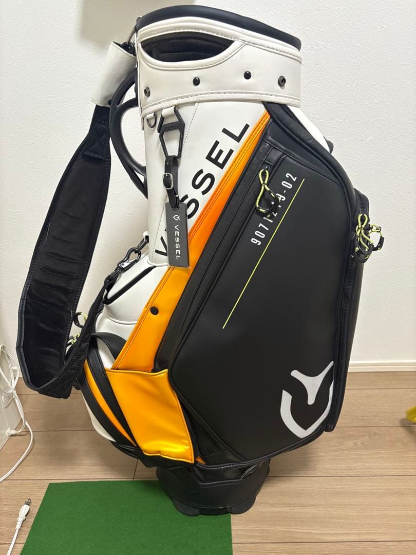 Vessel キャディバッグ 901-02 ホワイト/ブラック/オレンジ